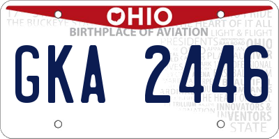 OH license plate GKA2446