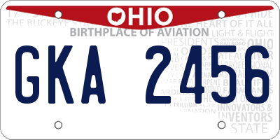 OH license plate GKA2456