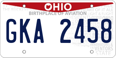 OH license plate GKA2458