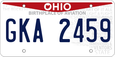 OH license plate GKA2459