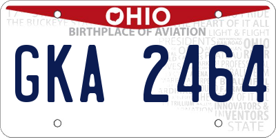 OH license plate GKA2464