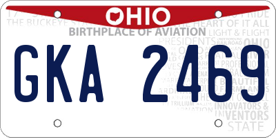 OH license plate GKA2469