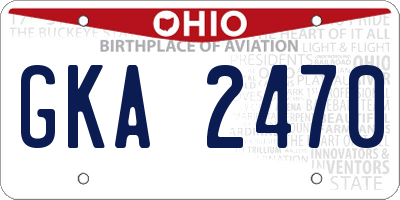 OH license plate GKA2470
