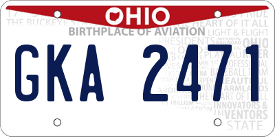 OH license plate GKA2471