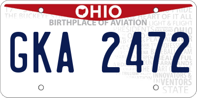 OH license plate GKA2472
