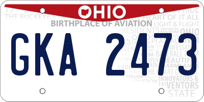 OH license plate GKA2473