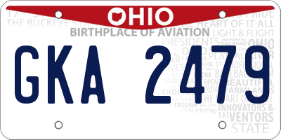 OH license plate GKA2479
