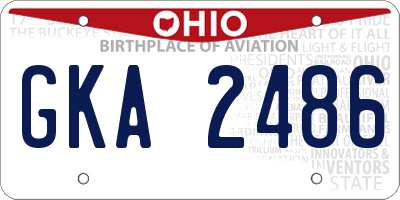 OH license plate GKA2486