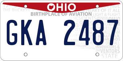 OH license plate GKA2487