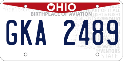 OH license plate GKA2489