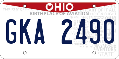 OH license plate GKA2490
