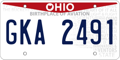 OH license plate GKA2491