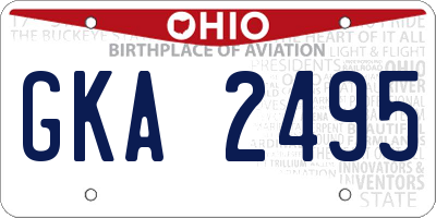 OH license plate GKA2495