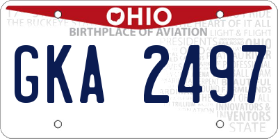 OH license plate GKA2497