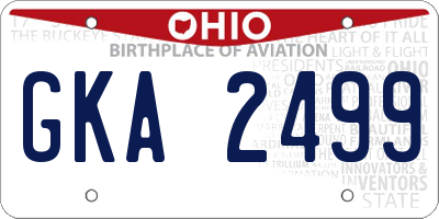 OH license plate GKA2499