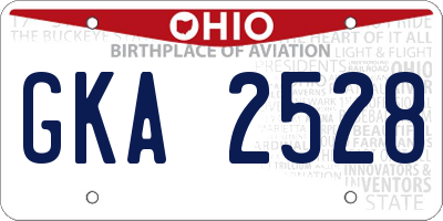 OH license plate GKA2528