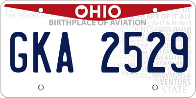 OH license plate GKA2529
