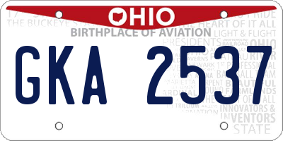 OH license plate GKA2537