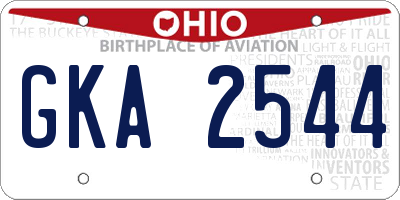 OH license plate GKA2544