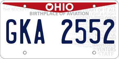 OH license plate GKA2552