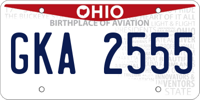 OH license plate GKA2555