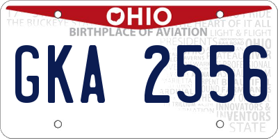 OH license plate GKA2556