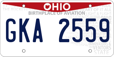 OH license plate GKA2559