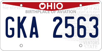 OH license plate GKA2563