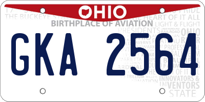 OH license plate GKA2564
