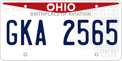 OH license plate GKA2565