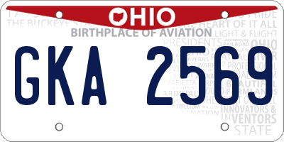 OH license plate GKA2569