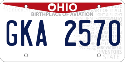 OH license plate GKA2570
