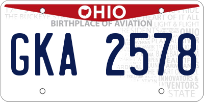 OH license plate GKA2578