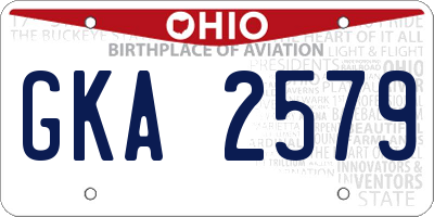OH license plate GKA2579