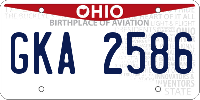 OH license plate GKA2586