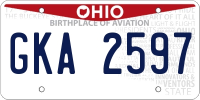 OH license plate GKA2597
