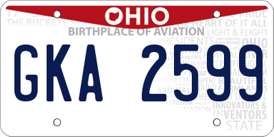 OH license plate GKA2599