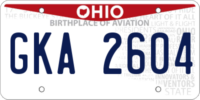 OH license plate GKA2604