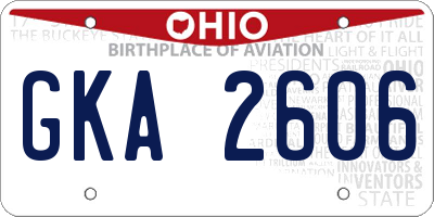 OH license plate GKA2606