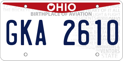 OH license plate GKA2610