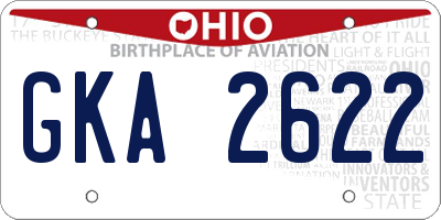OH license plate GKA2622