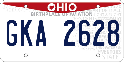 OH license plate GKA2628