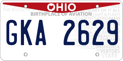 OH license plate GKA2629