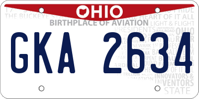 OH license plate GKA2634