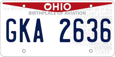 OH license plate GKA2636