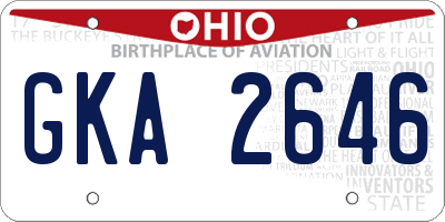 OH license plate GKA2646