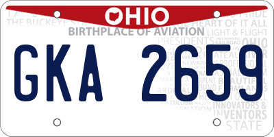 OH license plate GKA2659