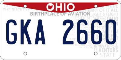OH license plate GKA2660