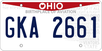 OH license plate GKA2661