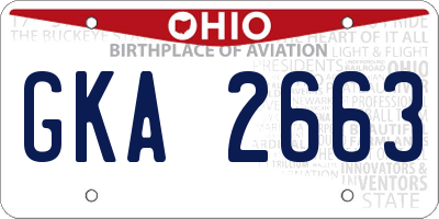 OH license plate GKA2663